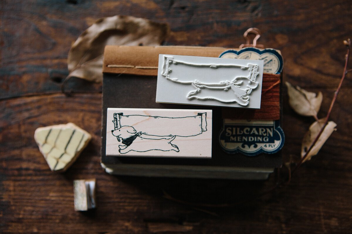 Running Dog Maple Wood Stamp