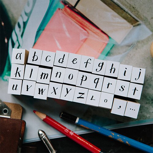 軟筆字英文章 小寫 DIY自黏印章組
