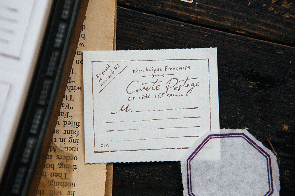 Vintage Postcard letterpress label book