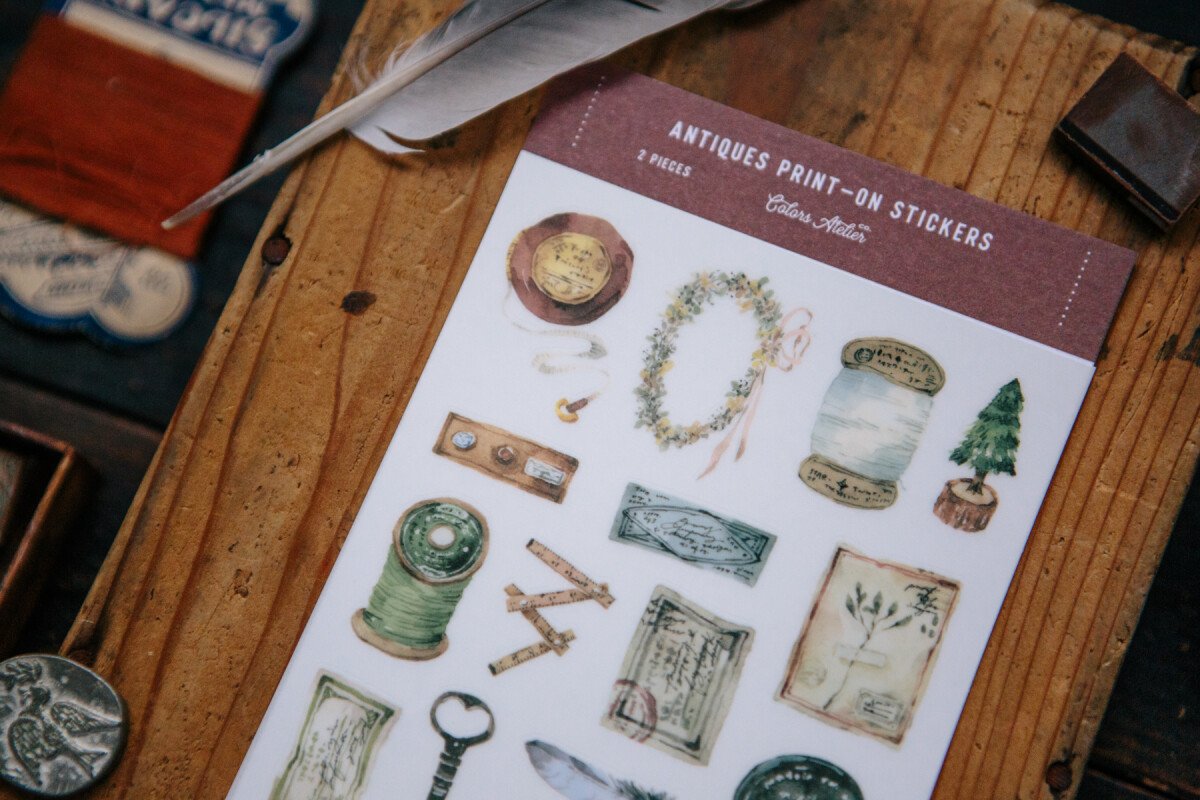 Antiques print-on stickers