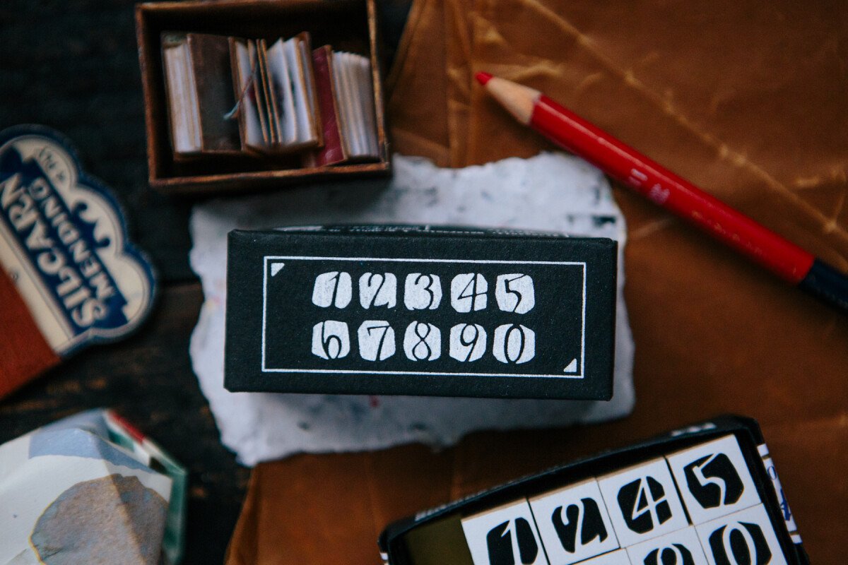 Number in Black DIY Rubber Stamp