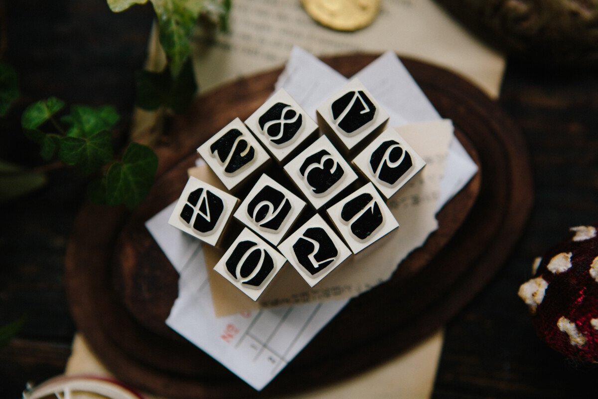 Number in Black DIY Rubber Stamp