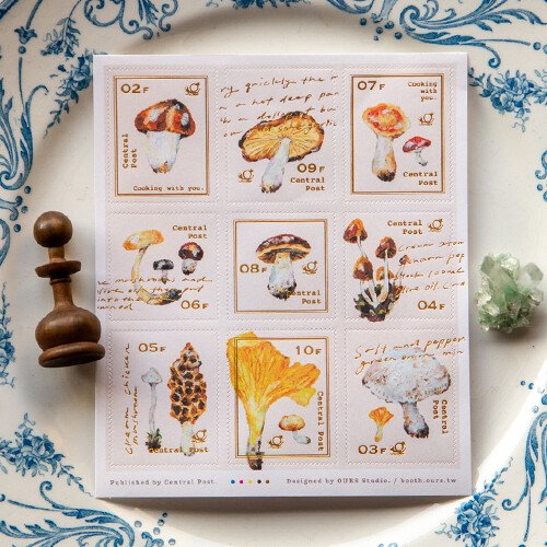 Mushroom Recipe Stamp Sticker