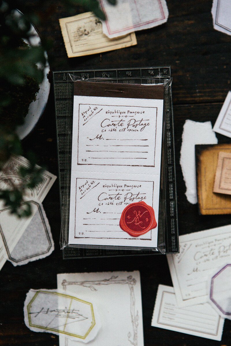 Vintage Postcard letterpress label book