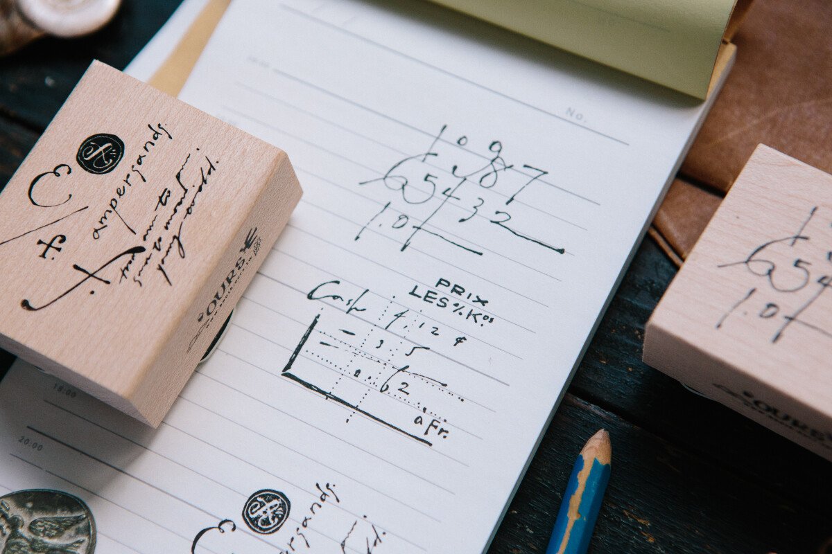 Daily Cursive-B Rubber Stamp Set