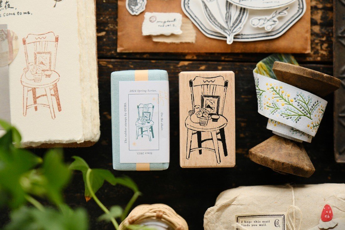 On the Chair Rubber Stamp