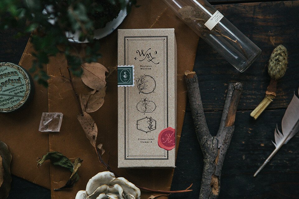 Flower Label A DIY Rubber Stamp Set