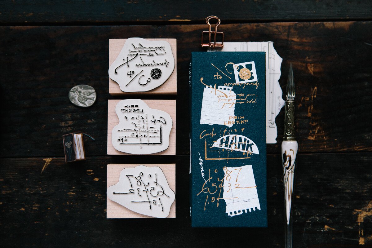 Daily Cursive-B Rubber Stamp Set