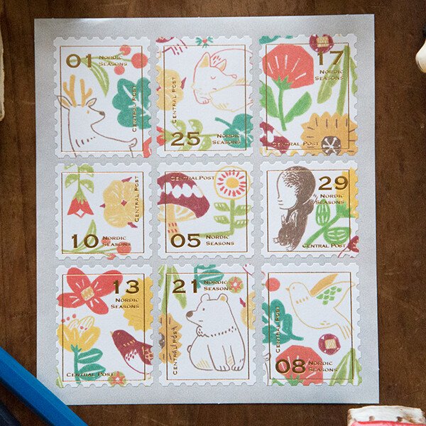Nordic Seasons - Spring - Stamp Style Sticker