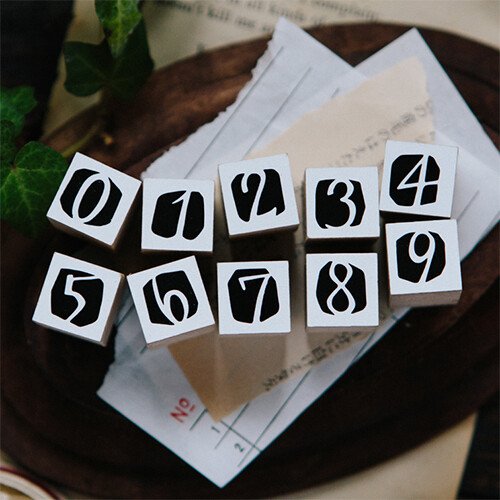 Number in Black DIY Rubber Stamp