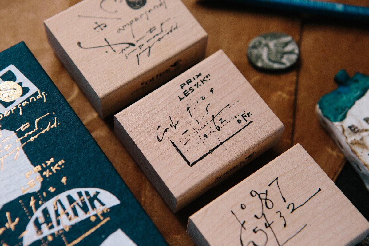 Daily Cursive-B Rubber Stamp Set