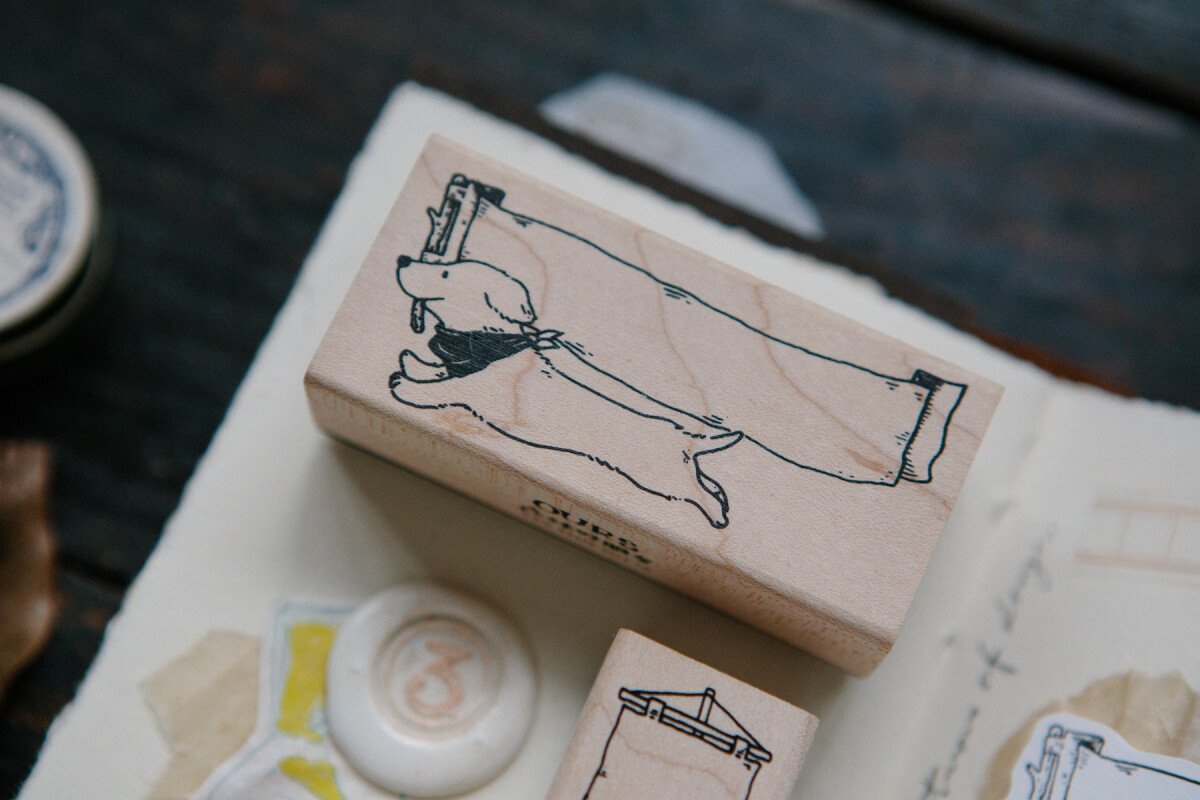 Running Dog Maple Wood Stamp