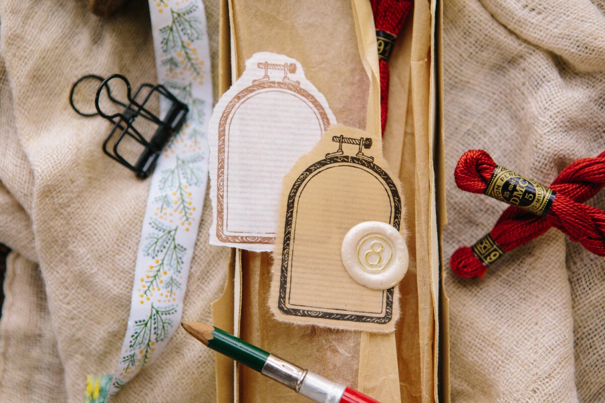 Window Embroidery Hoop Rubber Stamp