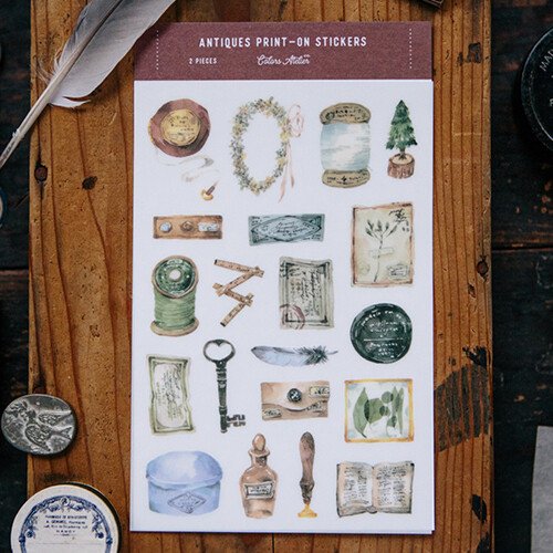 Antiques print-on stickers