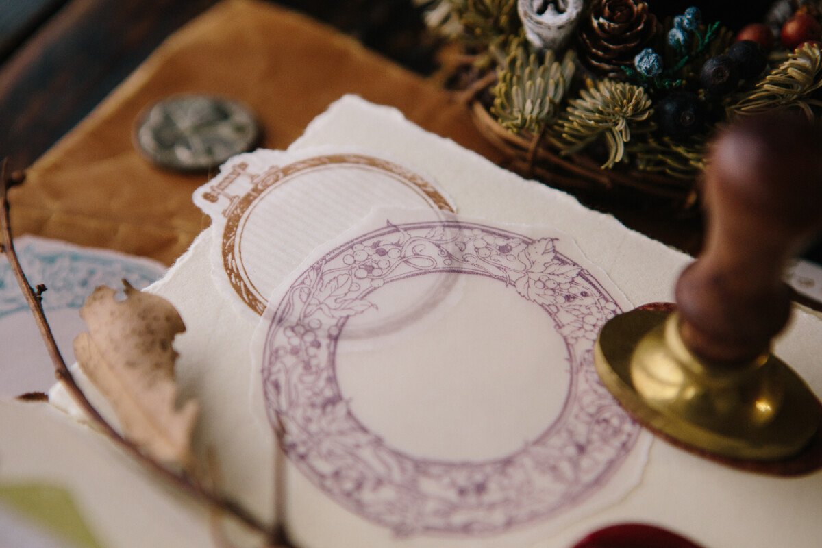 Wild Grape Frame Rubber Stamp