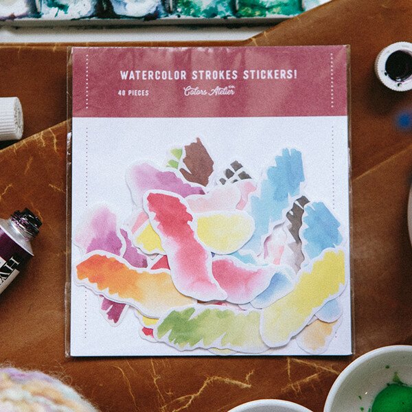 Watercolor Strokes Sticker Pack