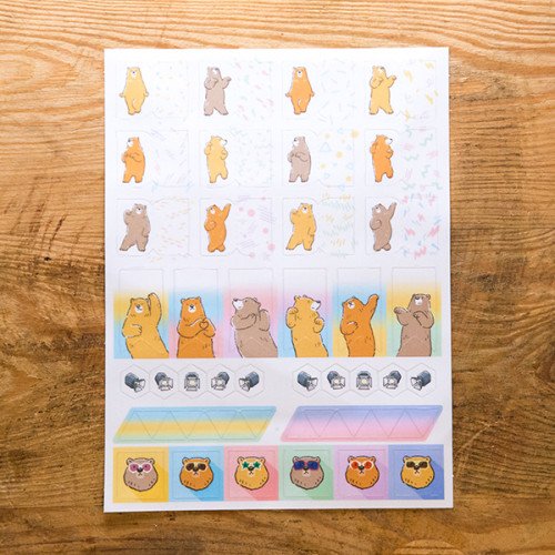 Dancing Bear Index Tab Stickers