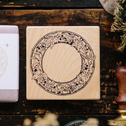 Wild Grape Frame Rubber Stamp