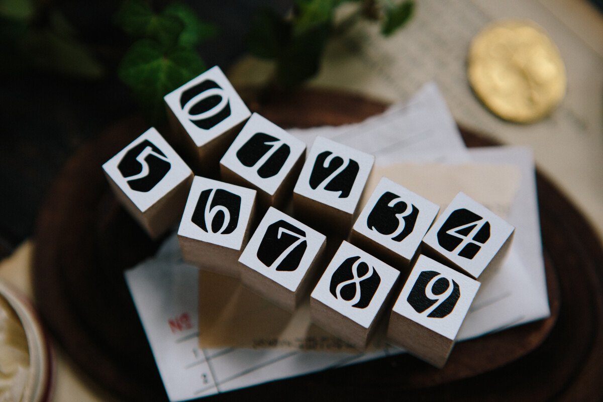 Number in Black DIY Rubber Stamp