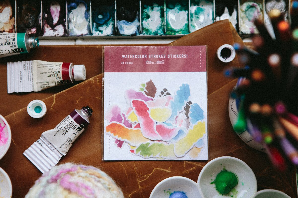 Watercolor Strokes Sticker Pack