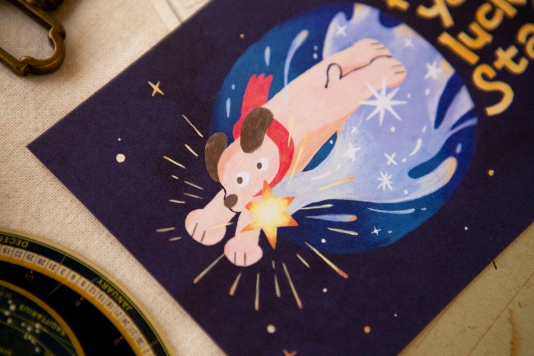星を見つけた！ ポストカード